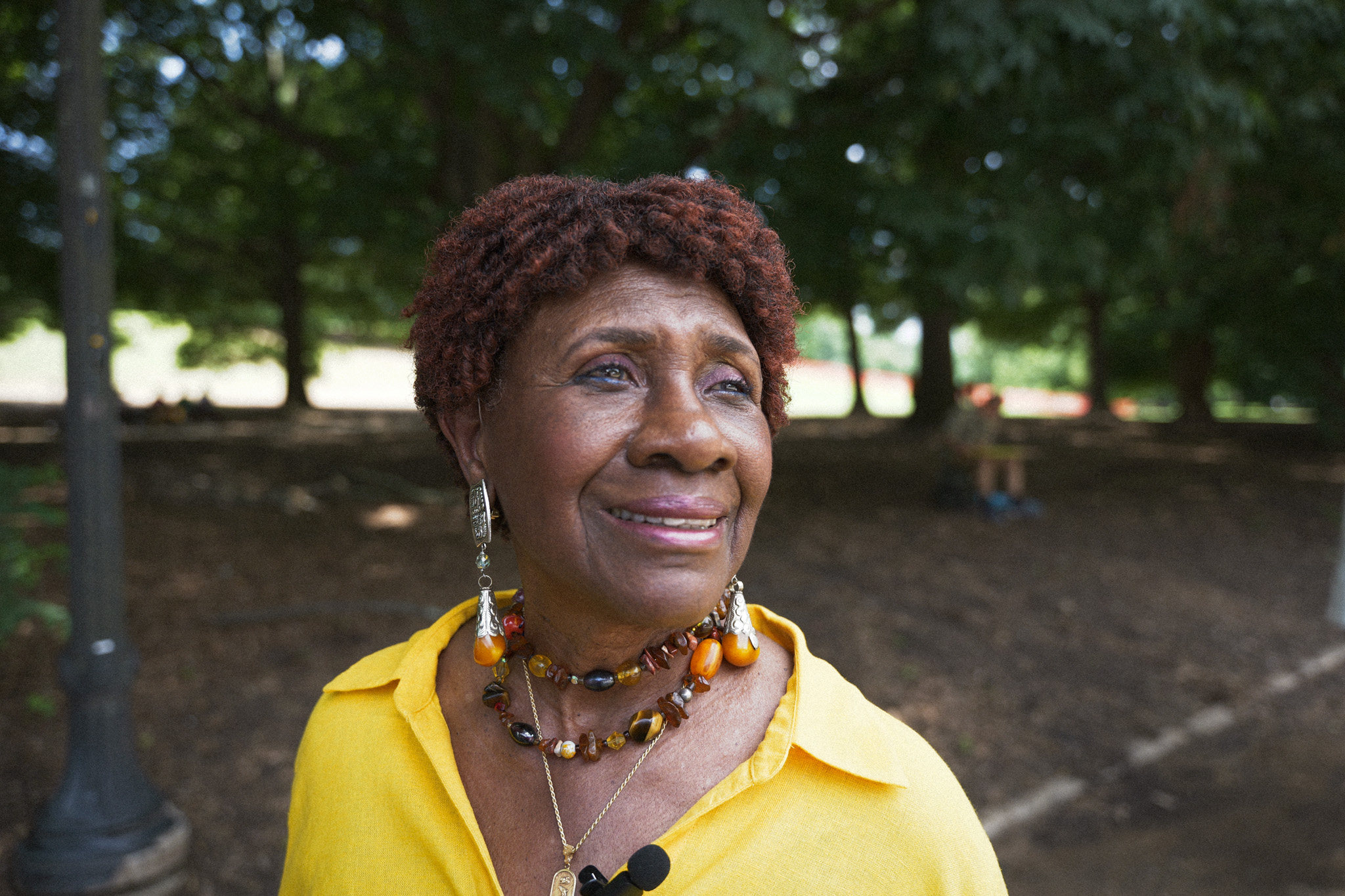 Louise Trice poses for a portrait during an interview for Capital B's oral history project.
